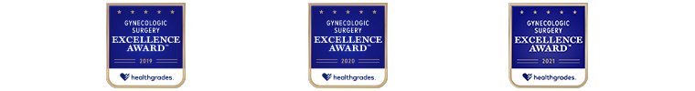 Healthgrades荣誉覆盖医疗中心和诊所，连续3年获得妇科外科卓越奖（2019年，2020年和2021年）