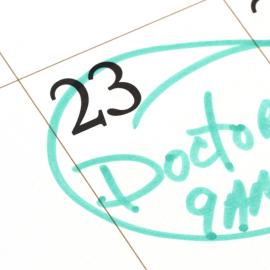 日历 - 带日期圆形的绿色母科医生预约